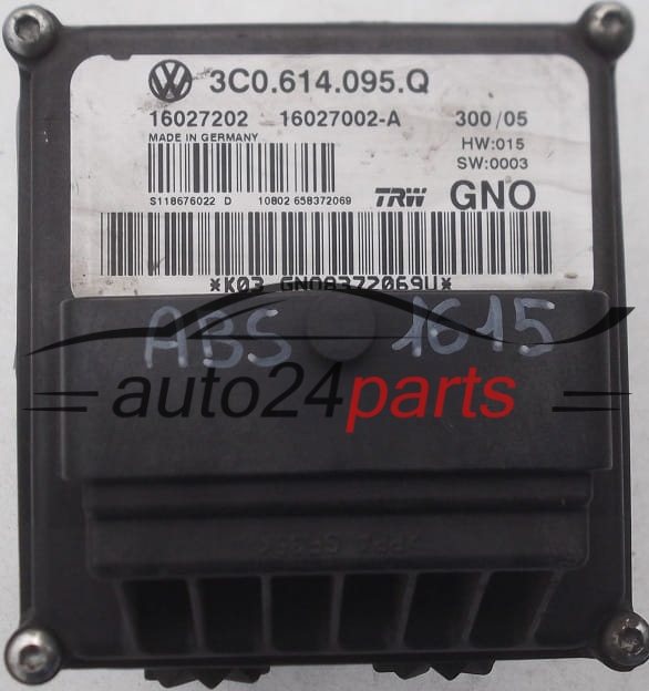 POMPE HYDRAULIQUE ET CALCULATEUR dABS VOLKSWAGEN PASSAT TRW 3C0.614.095.Q, 3C0614095Q, 16027202, 16027002-A