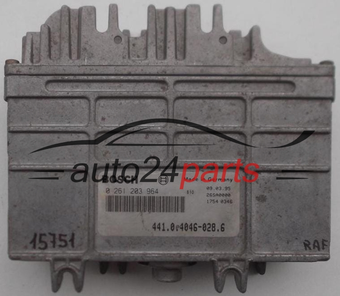 KOMPUTER STEROWNIK SILNIKA SKODA BOSCH 0 261 203 964, 0261203964, 441.0.4046-028.6, 44104046028
