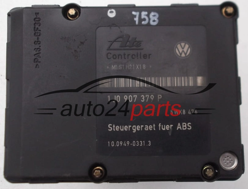 Pompa ABS i sterownik VOLKSWAGEN AUDI SKODA SEAT ALHAMBRA FORD GALAXY ATE 7M3 614 111 H, 7M3614111H, 10.0204-0209.4, 10020402094, 1J0 907 379 P, 1J0907379P, 10.0949-0331.3, 10094903313, 5WK8476