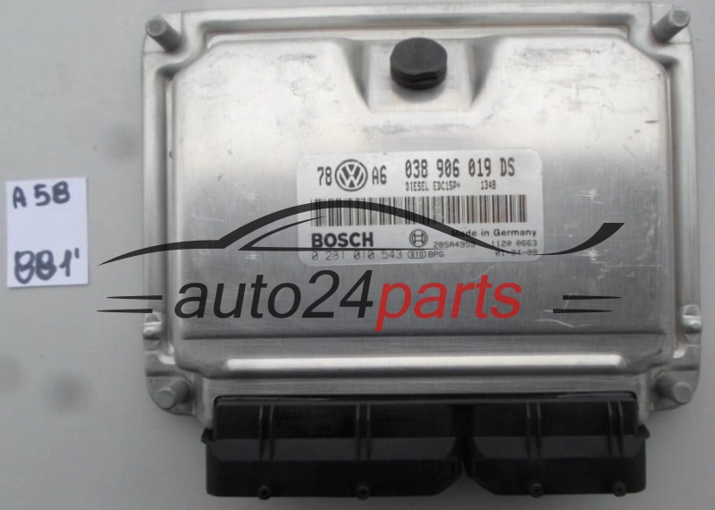  VW VOLKSWAGEN PASSAT 1.9 TDI AVF 038 906 019 DS, 038906019DS, BOSCH 0 281 010 543, 0281010543