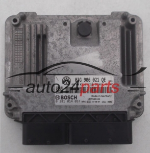 KOMPUTER STEROWNIK SILNIKA VW VOLKSWAGEN SKODA 2.0 TDI BOSCH 0 281 014 057, 0281014057, 03G 906 021 QE, 03G906021QE - 10898 LOG