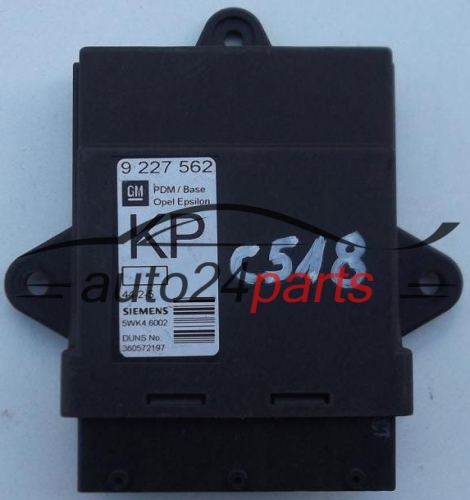 CONFORT MODULE OPEL VECTRA C SIEMENS 5WK4 6002, 5WK46002, 9 227 562 KP, 9227562KP 