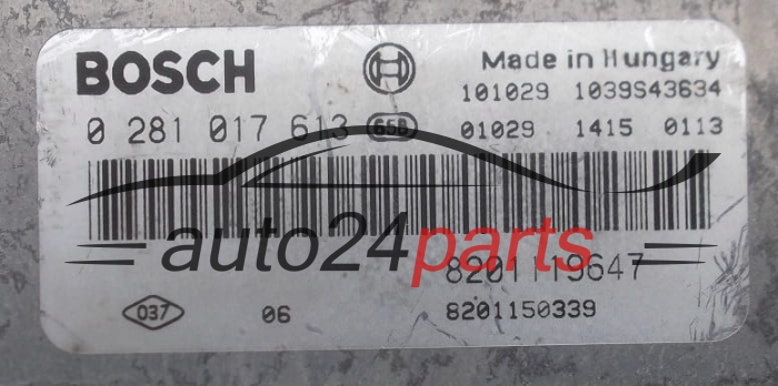ECU CENTRALITA DE MOTOR  RENAULT LAGUNA 2.0 DCI BOSCH 0 281 017 613, 8201119647
