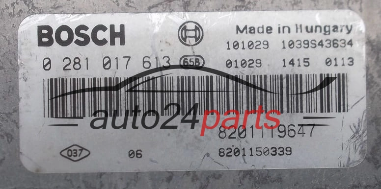 ECU CENTRALITA DE MOTOR  RENAULT LAGUNA 2.0 DCI BOSCH 0 281 017 613, 8201119647