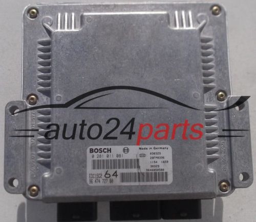MOTORSTEUERGERÄT ECU STEUERGERÄT PEUGEOT 307 2.0 HDI BOSCH 0 281 011 081, 0281011081, 96 474 727 80, 9647472780, 9646850580, EDC15C2