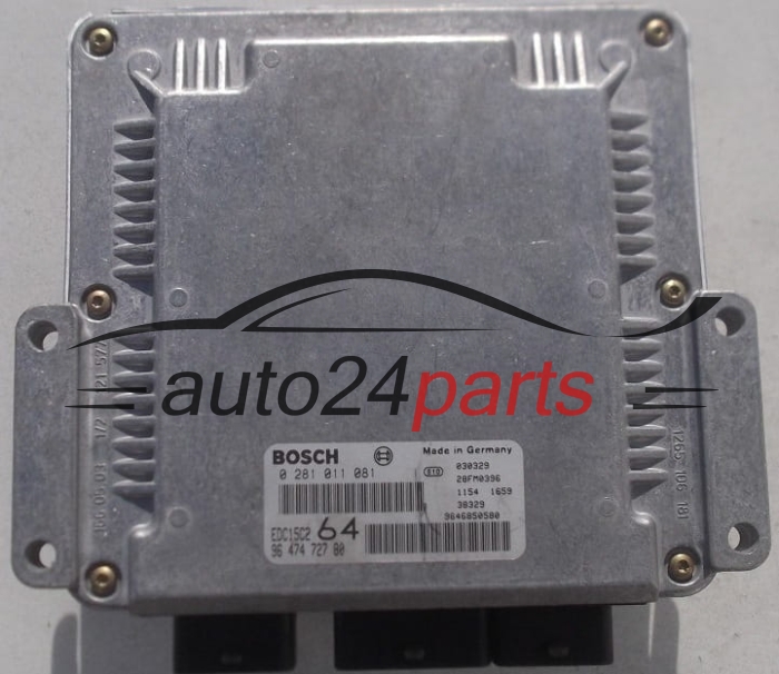 MOTORSTEUERGERÄT ECU STEUERGERÄT PEUGEOT 307 2.0 HDI BOSCH 0 281 011 081, 0281011081, 96 474 727 80, 9647472780, 9646850580, EDC15C2