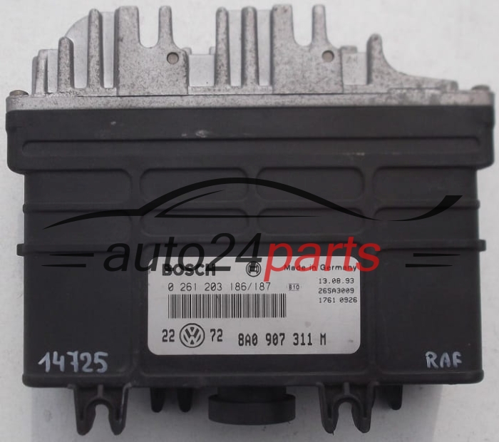 MOTORSTEUERGERÄT ECU STEUERGERÄT  VOLKSWAGEN GOLF BOSCH 0 261 203 186/187,  8A0 907 311 M