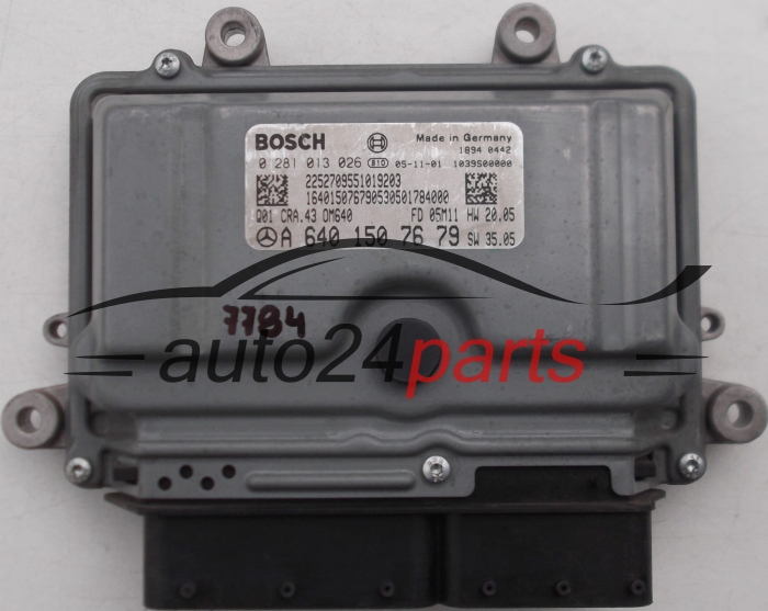 ECU CENTRALITA DE MOTOR MERCEDES A180 BOSCH 0 281 013 026, 0281013026, A 640 150 76 79, A6401507679