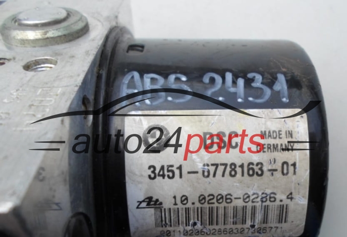 POMPE HYDRAULIQUE ET CALCULATEUR d'ABS BMW 3451-6778163-01, 3451677816301, 10.0206-0286.4, 10020602864, 10.0960-0834.3, 10096008343