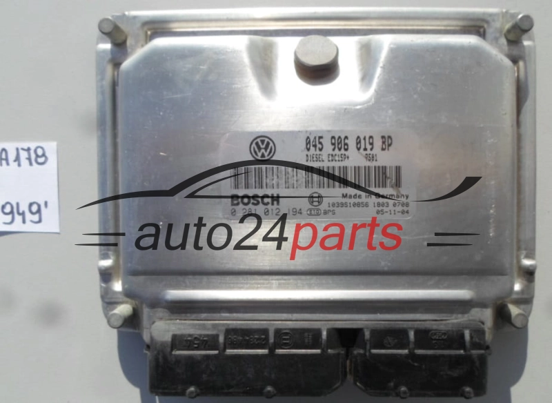 KOMPUTER STEROWNIK SILNIKA VW VOLKSWAGEN POLO 1.4 TDI 045906019BP, 045 906 019 BP BOSCH 0281012194, 0 281 012 194 