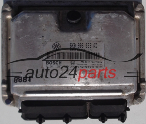 KOMPUTER STEROWNIK SILNIKA SEAT, VW VOLKSWAGEN POLO 1.4, BOSCH 0 261 207 229, 0261207229, 6K0 906 032 AD, 6K0906032AD
