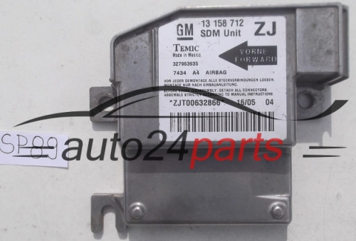 STEROWNIK MODUL PODUSZEK POWIETRZNYCH OPEL MERIVA A 13158712 ZJ, 13 158 712 ZJ, 93177229, 6235247, 62 35 247