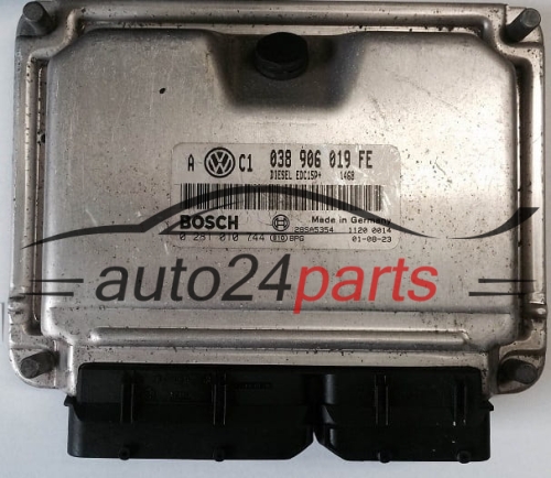 MOTORSTEUERGERÄT ECU STEUERGERÄT  VOLKSWAGEN GOLF BORA 1.9 TDI ARL BOSCH 0 281 010 744,  038 906 019 FE