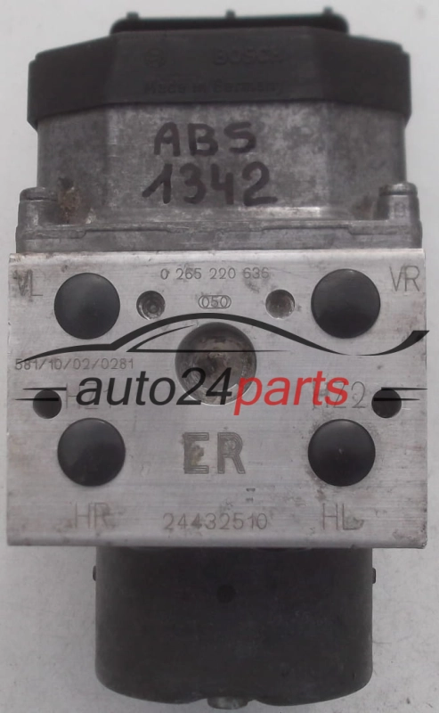 BOMBA HIDRAULICA Y CENTRALITA ABS OPEL ASTRA G ZAFIRA A BOSCH 0 265 220 636, 0265220636, GM 24432510 ER 0 273 004 592, 0273004592