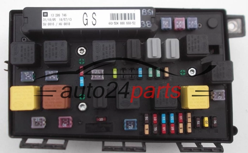 ELEKTRISCHER KASTEN SICHERUNGKASTEN SICHERUNG UND RELAIS STROMKASTEN RELAISKASTEN OPEL ASTRA H ZAFIRA B 13 206 746, 13206746 GS, 5DK 008 668-52, 5DK008668-52