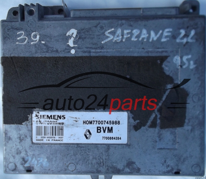UCE CENTRALITA DE MOTOR RENAULT SAFRANE 2.2 SIEMENS S101720111B, HOM7700745988, 7700745988, 7700864284
