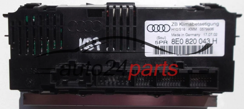 PANEL OGRZEWANIA STEROWNIK NAWIEWU REGULATOR KLIMATRONIK AUDI A4 S4 RS4 8E0 820 043 H, 8E0820043H