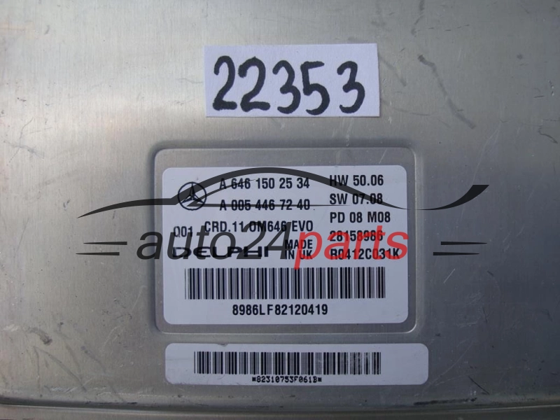 KOMPUTER STEROWNIK SILNIKA MERCEDES 2.2 CDI A 646 150 25 34, A6461502534, 28158986, R0412C031K, CRD.11