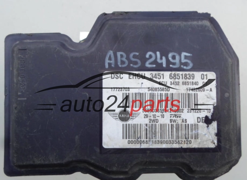 ABS POMPA MINI COOPER 34516851839 01, 3451685183901, 17723703, 60280080, 309666DCZ 