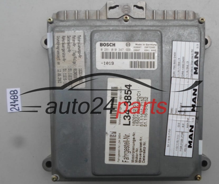 KOMPUTER STEROWNIK SILNIKA MAN 218 CV BOSCH 0 281 010 347, 0281010347, L73 4180, 51.11616-7152, 51116167152