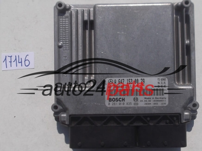 CALCULATEUR MOTEUR MERCEDES W211 E270 2.7 CDI BOSCH 0 281 010 835, 0281010835, A 647 153 00 79, A6471530079, 6471530079