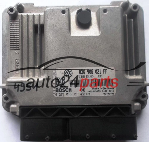 KOMPUTER STEROWNIK SILNIKA VW VOLKSWAGEN CADDY 1.9 TDI 03G906021FF, 03G 906 021 FF, BOSCH 0 281 013 157, 0281013157, DIESEL EDC16U34 8183, 1039S13099 