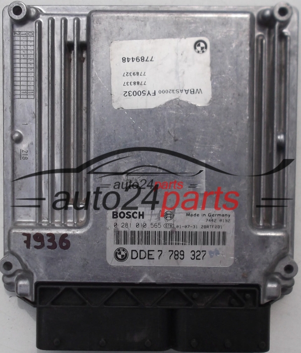 ECU CENTRALITA DE MOTOR BMW E46 320 2.0 D BOSCH 0 281 010 565, 0281010565, DDE7 789 327, DDE7789327, 7789327