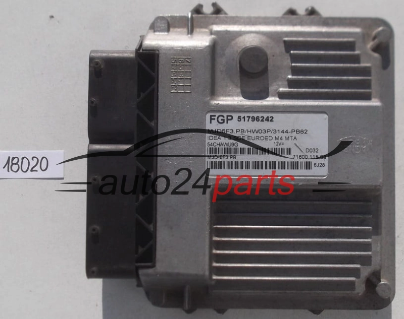 KOMPUTER STEROWNIK SILNIKA FIAT GRANDE PUNTO IDEA 1.3 SDE MAGNETI MARELLI MJD 6F3.PB