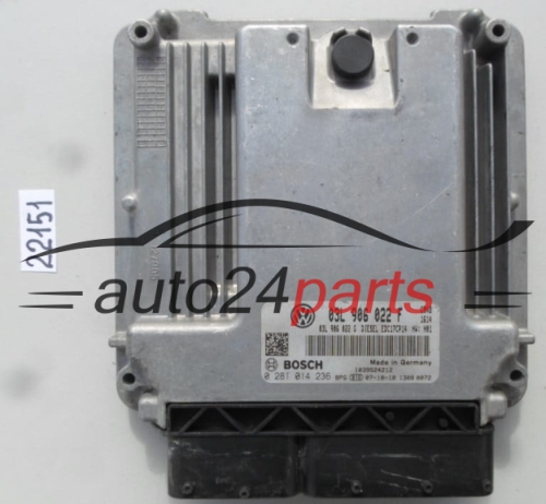 MOTORSTEUERGERÄT ECU STEUERGERAT VW VOLKSWAGEN TIGUAN 2.0 TDI BOSCH 0 281 014 236, 0281014236, 03L 906 022F, 03L906022F, EDC17CP14