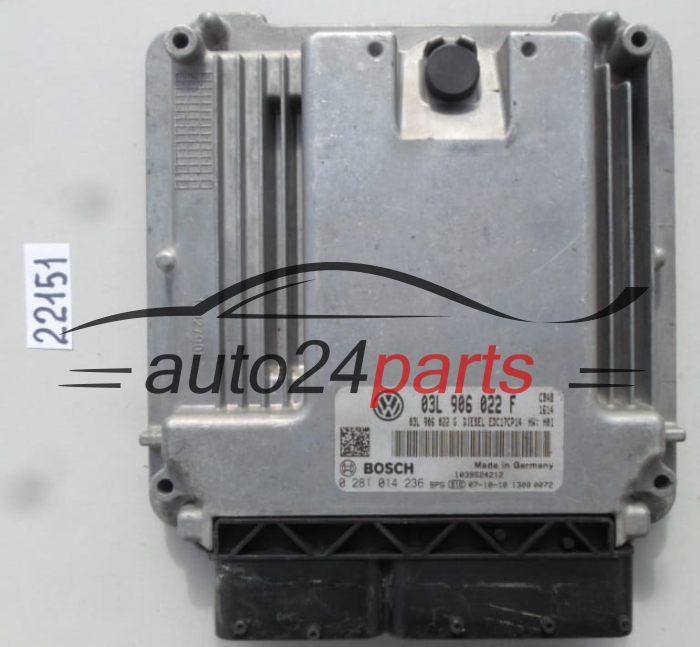 MOTORSTEUERGERÄT ECU STEUERGERAT VW VOLKSWAGEN TIGUAN 2.0 TDI BOSCH 0 281 014 236, 0281014236, 03L 906 022F, 03L906022F, EDC17CP14