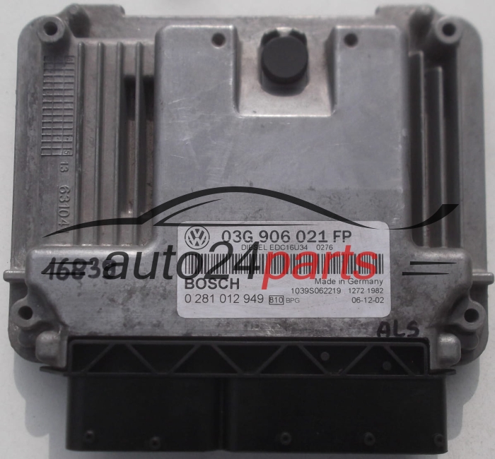 ECU CENTRALITA DE MOTOR VW VOLKSWAGEN GOLF 2.0 TDI BOSCH 0 281 012 949, 0281012949, 03G 906 021 FP, 03G906021FP