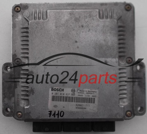 MOTORSTEUERGERÄT ECU STEUERGERÄT  RENAULT LAGUNA 2.2 DCI BOSCH 0 281 010 637,  8200211711