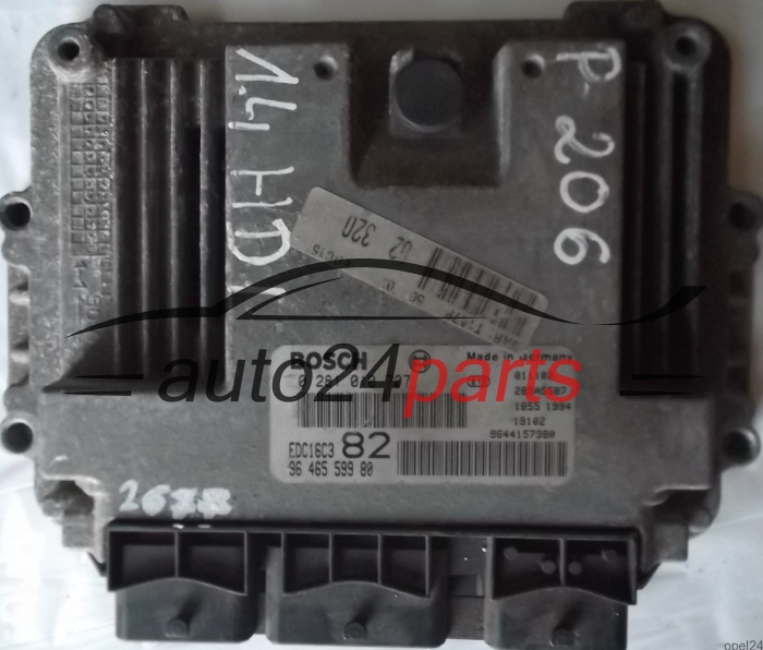ECU CENTRALITA DE MOTOR PEUGEOT 206 1.4 HDI BOSCH 0281010707 9646559980 9644157380 EDC16C3 82 28SA5587