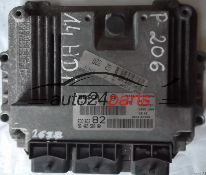 ECU CENTRALITA DE MOTOR PEUGEOT 206 1.4 HDI BOSCH 0281010707 9646559980 9644157380 EDC16C3 82 28SA5587