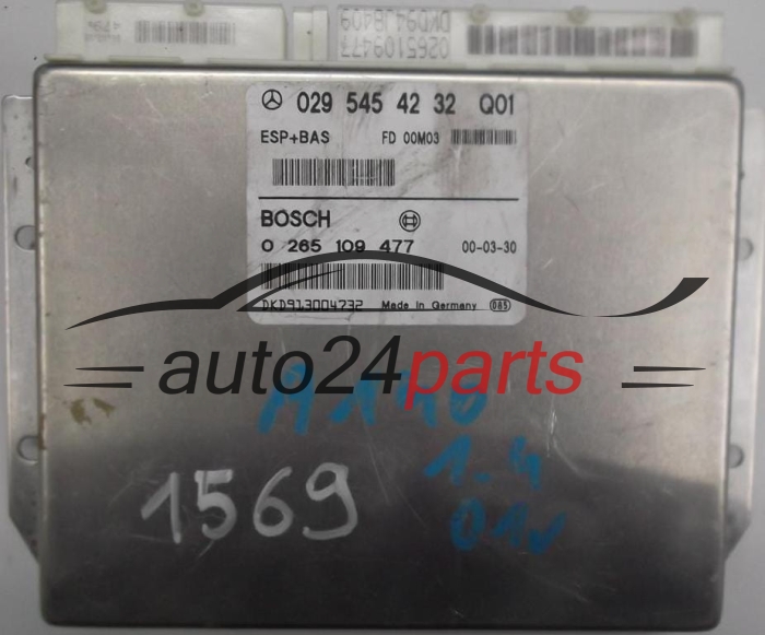 ABS STEROWNIK ESP + BAS MERCEDES W168 A-KLASA BOSCH 0265109477, 0 265 109 477, 0295454232, 029 545 42 32 Q01