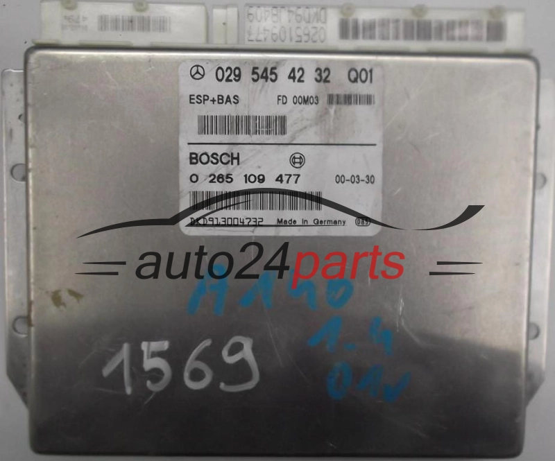 ABS STEROWNIK ESP + BAS MERCEDES W168 A-KLASA BOSCH 0265109477, 0 265 109 477, 0295454232, 029 545 42 32 Q01