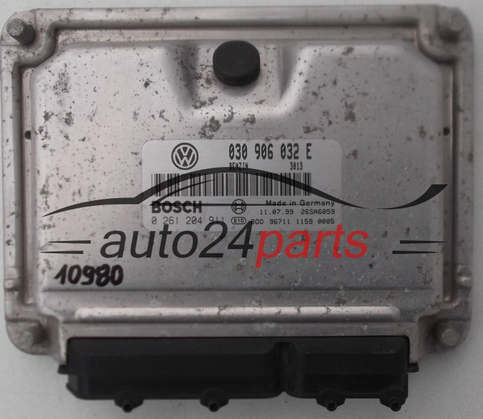 KOMPUTER STEROWNIK SILNIKA VW VOLKSWAGEN LUPO 6X1 1.0, BOSCH 0 261 204 911, 0261204911, 030 906 032 E, 030906032E