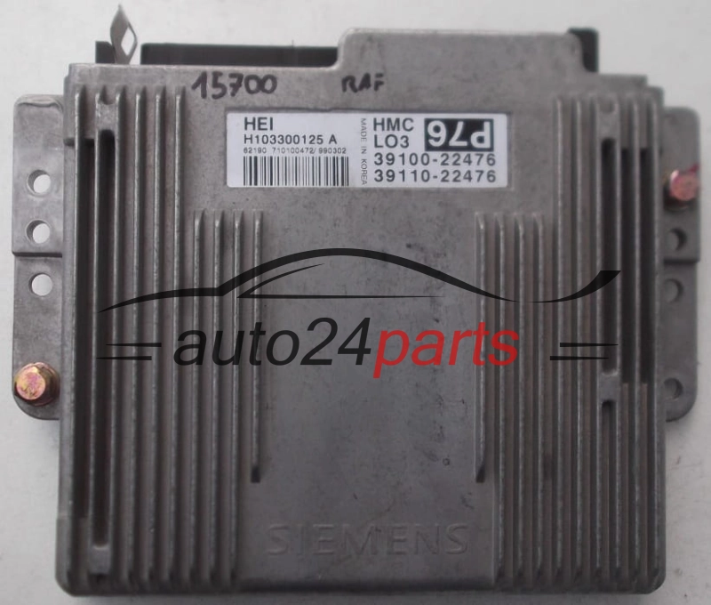  KOMPUTER STEROWNIK SILNIKA HYUNDAI SIEMENS H103300125 A, H103300125A, 39100-22476, 3910022476, 39110-22476, 3911022476