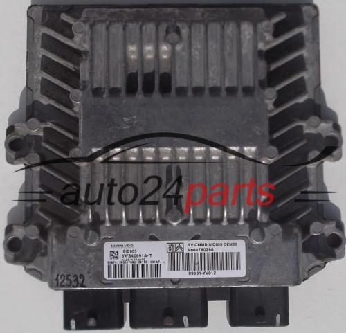 MOTORSTEUERGERÄT ECU STEUERGERAT CITROEN PEUGEOT 1.4 5WS40691A-T, 5WS40691AT, 9664780280
