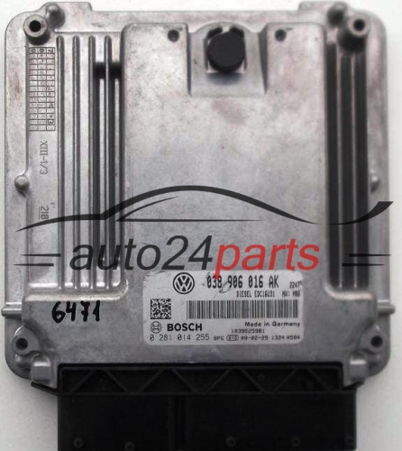 MOTORSTEUERGERÄT ECU STEUERGERÄT  VOLKSWAGEN AUDI 1.9 TDI BOSCH 0 281 014 255,  038 906 016 AK