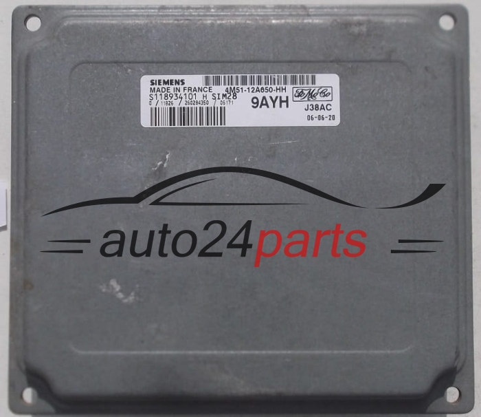 ECU CENTRALITA DE MOTOR  FORD FOCUS FIESTA SIEMENS S118934101 H, FoMoCo 4M51-12A650-HH