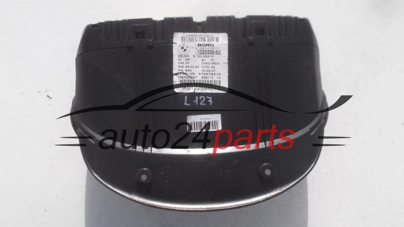 ZESPÓŁ WSKAŹNIKÓW ZEGARY PRĘDKOŚCIOMIERZ LICZNIK BMW 3ER 320i JOHNSON CONTROLS 1025330-62, 102533062, 9 122 594-01, 912259401, IK9122594015 