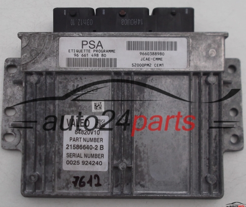 MOTORSTEUERGERÄT ECU STEUERGERAT PEUGEOT 1.4 84820V10, 21586640-2 B, 96 661 498 80, 9666149880, 9660388980 