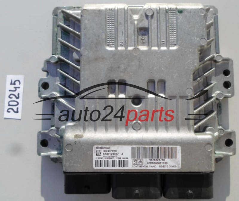 KOMPUTER STEROWNIK SILNIKA CITROEN PEUGEOT 1.6 HDI Continental S180123007 A, S180123007A, 9678628780, HW 9666681180, SID807EVO