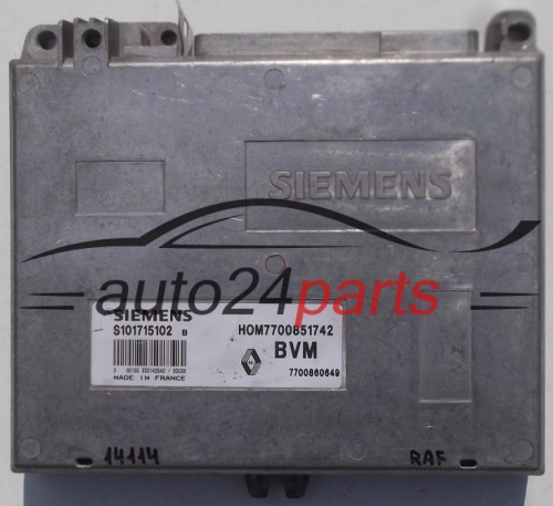 MOTORSTEUERGERÄT ECU STEUERGERAT RENAULT SIEMENS S101715102 B, S101715102B, 7700851742, 7700860649 