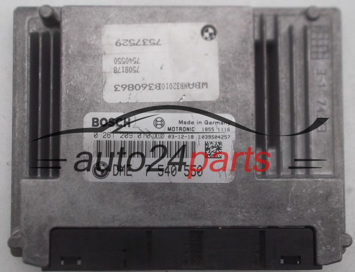 CALCULATEUR MOTEUR BMW E65 E66 645 BOSCH 0 261 209 010,  DME 7 540 550