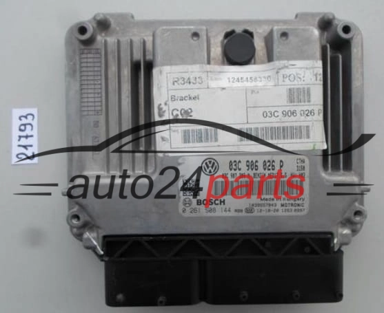 CENTRALITA DE MOTOR VW VOLKSWAGEN SHARAN 1.4 TSI BOSCH 0 261 S08 144, 0261S08144, 03C 906 026 P, 03C906026P, MED17.5.5