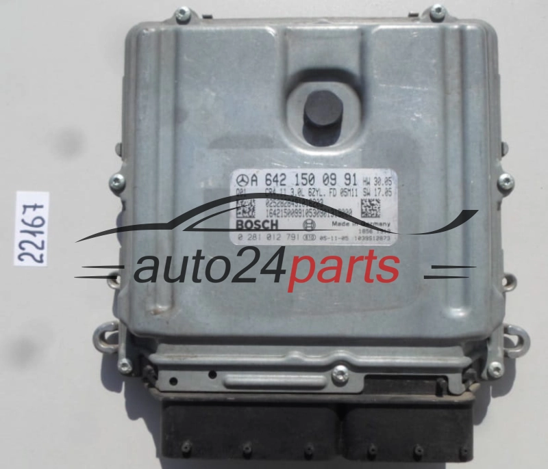 MOTORSTEUERGERÄT ECU STEUERGERAT MERCEDES W164 3.0 CDI BOSCH 0 281 012 791, 0281012791, A 642 150 09 91, A6421500991, CR4.11 