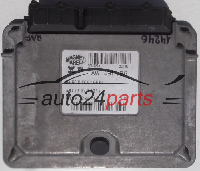 KOMPUTER STEROWNIK SILNIKA FIAT MAREA 1.6 16V 46761564, MAGNETI MARELLI IAW49FB6, IAW 49F.B6/HW002/4974-HCU, 6160041904, 61600.419.04 F 