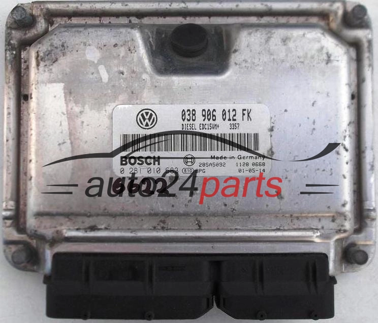 KOMPUTER STEROWNIK SILNIKA SEAT LEON 1.9 TDI ASV 038906012FK, 038 906 012 FK, BOSCH 0 281 010 683, 0281010683, DIESEL EDC15VM+ 3357, 28SA5092